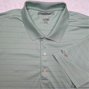 Greg Norman ML75 Play Dry Mens Golf Polo Shirt XL Mint Green Stripe Performance